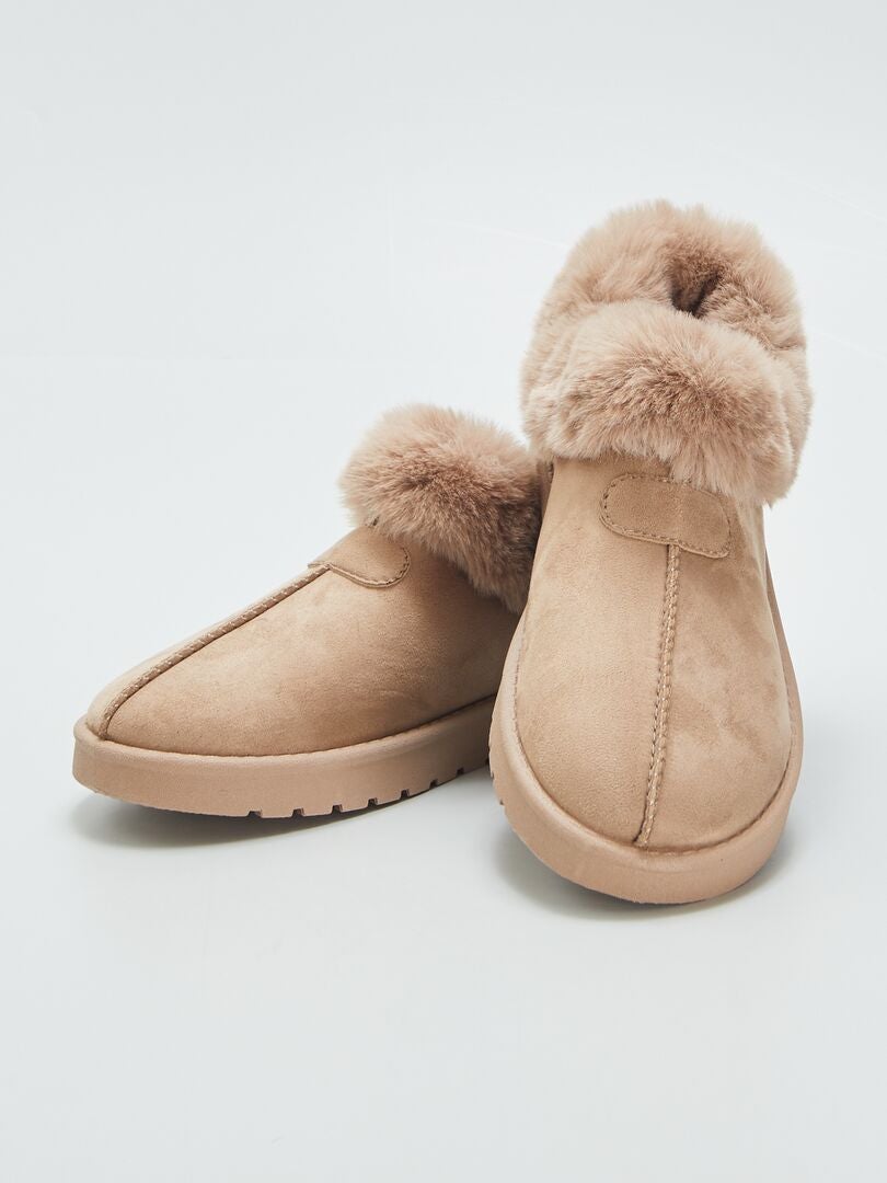Laarzen met voering van imitatie suède - BEIGE