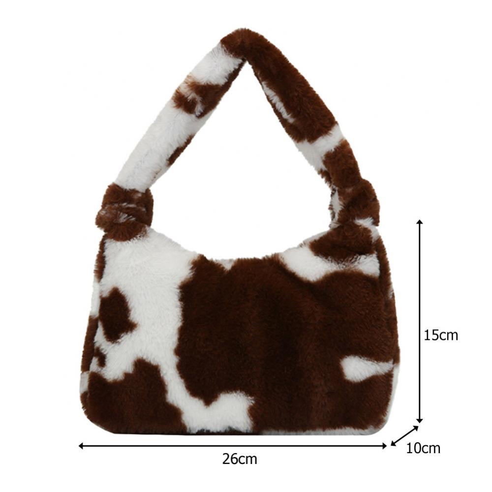 2020 Winter Women Shoulder Bag Fashion Underarm Bag Zebra Leopard Pattern Female Plush Autumn Handbag Soft Warm Fur Tote