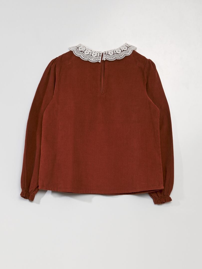 Blusa de veludo - MARROM