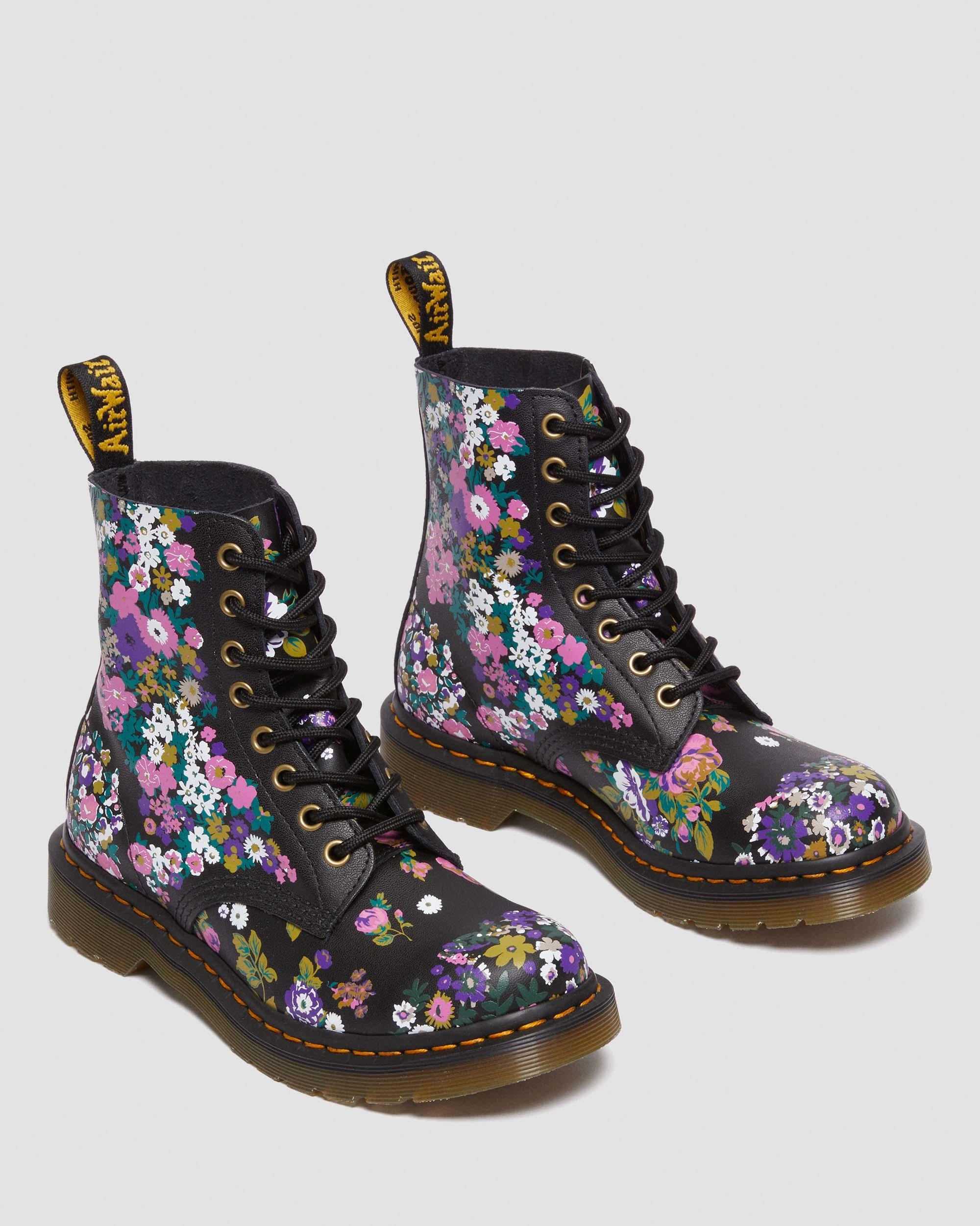 1460 Pascal Women's Vintage Floral Leather Lace Up Boots
