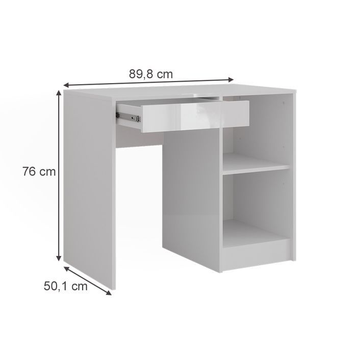 Coiffeuse Sherry 89.8cm 4 parties blanc/blanc brillant Blanc Haute brillance Vicco 57687