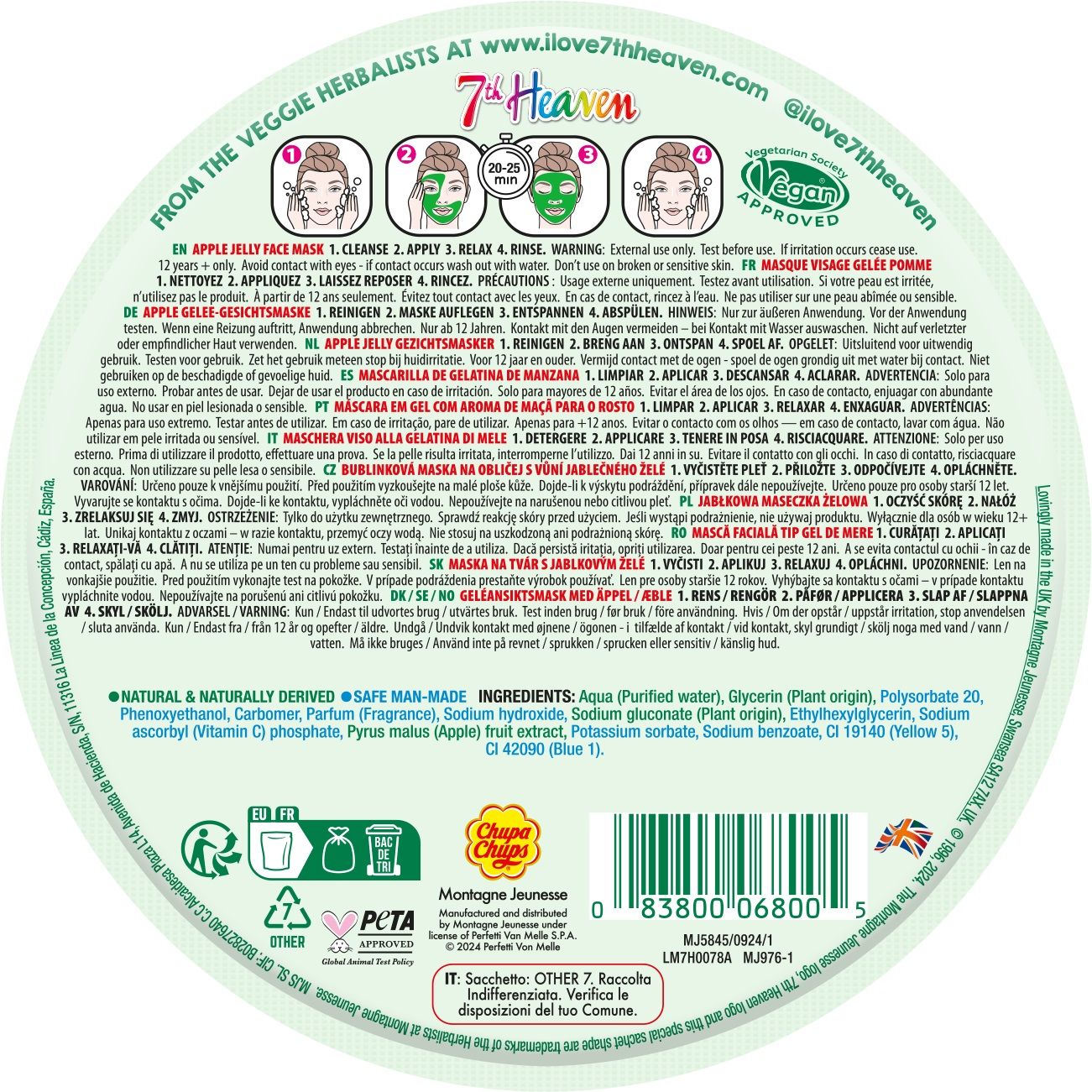 Chupa Chups Jelly Face Mask Maske za obraz