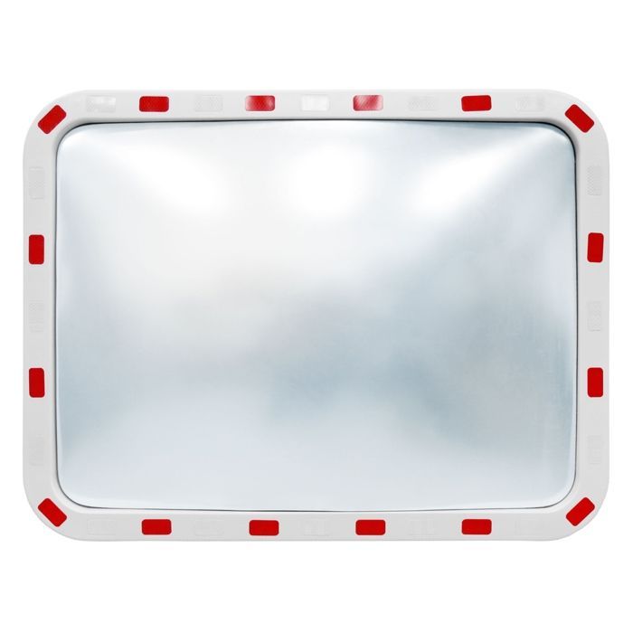 Specchio stradale convesso ECD Germany - 60 x 80 cm - Plastica ABS - Specchio stradale - con catarifrangenti - Staffa inclusa