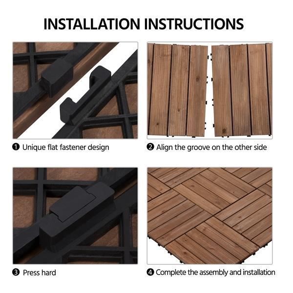 Set van 27 in elkaar grijpende terrastegels voor binnen en buiten - 30 x 30 cm - Kliksysteem - Yaheetech