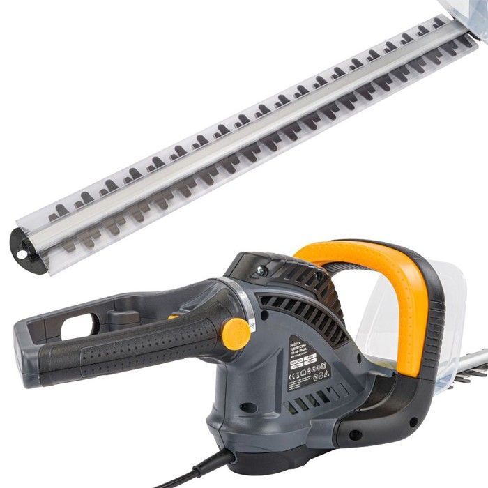 1800W electric hedge trimmer with steel blade, 61cm rotating handle and blade guard