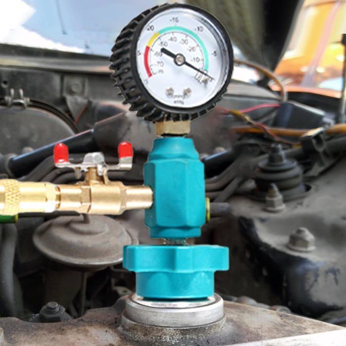 Kit di riempimento del liquido di raffreddamento - 1 pezzo - Strumento di spurgo del radiatore a vuoto - Adatto per auto - Rosso Cuneary