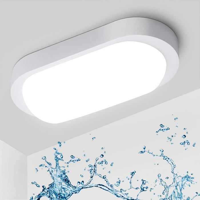 15W LED Indoor Wall Light, Oval Ceiling Lamp, IP54 4000K Basement Wall Light, Wet Light for Bathroom