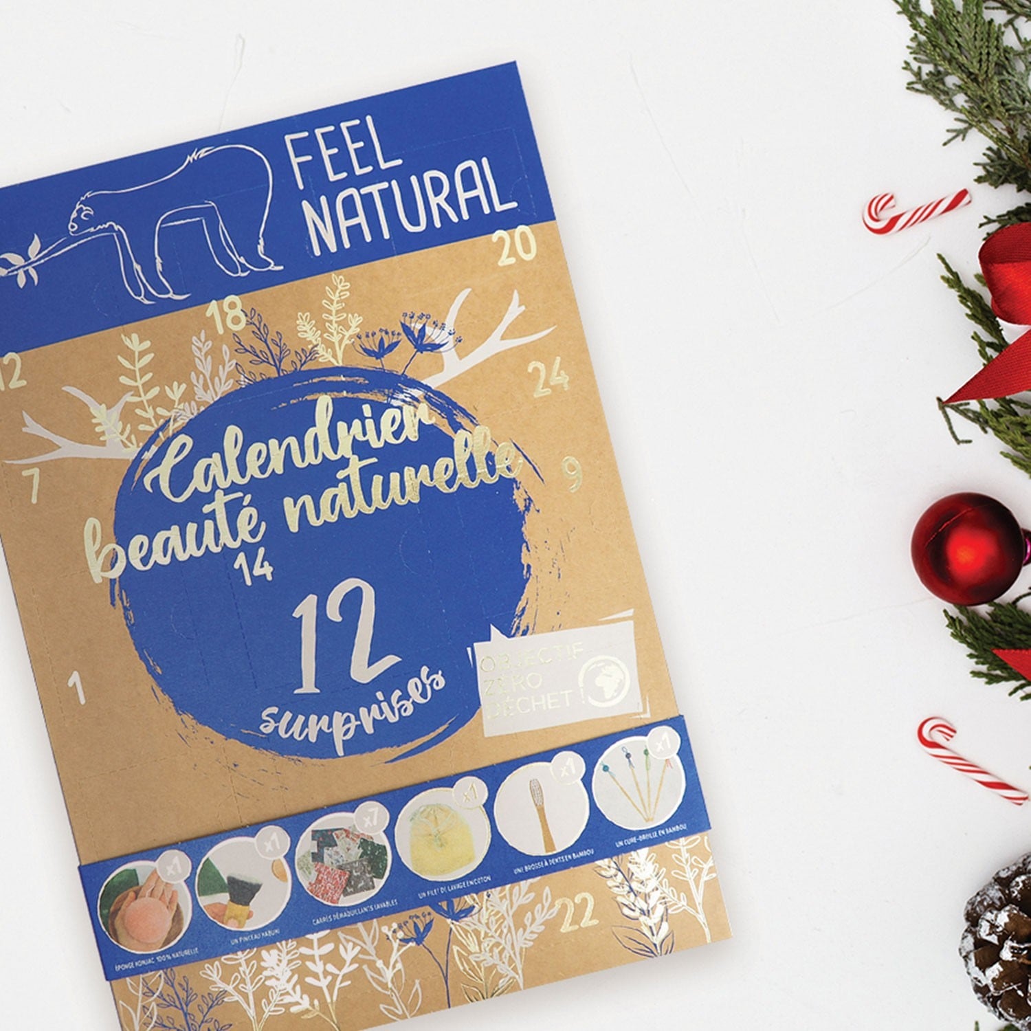 Feel Natural Calendrier de l'avent 12 accessoires Zéro Déchet
