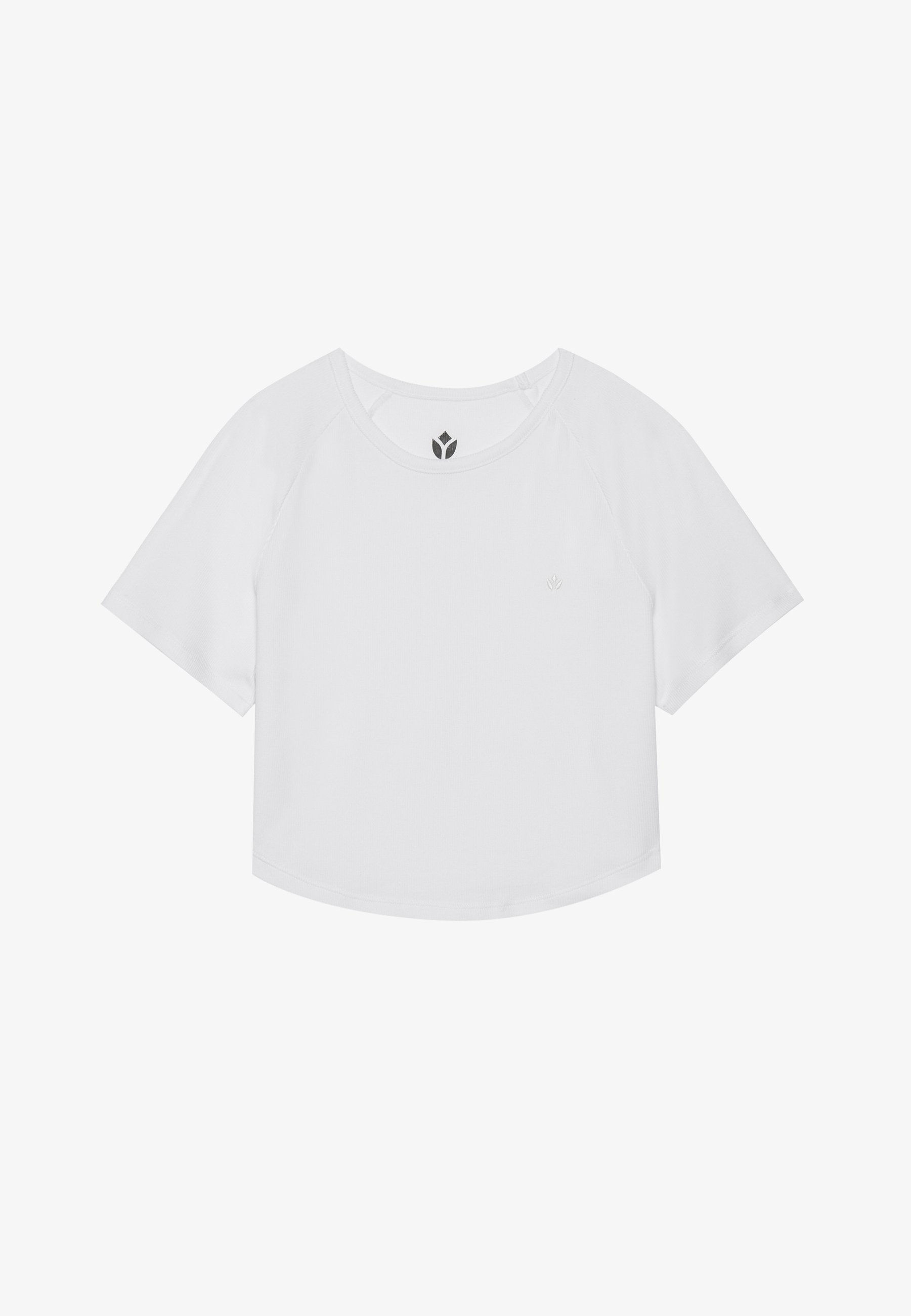T-shirt côtelé court Even&Odd Active ESSENTIAL - T-shirt basique - blanc cassé