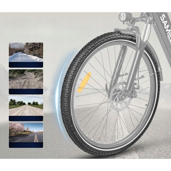 SAMEBIKE - RS-A01 Pro-T - Electric Bike - 500W Motor - 36V 15Ah Battery - Max Speed 25km/h - 90km Range - White