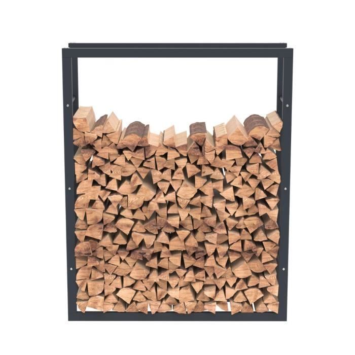 Range-bûches en acier noir Bc-elec HHWPF0025 - 125x100x25CM