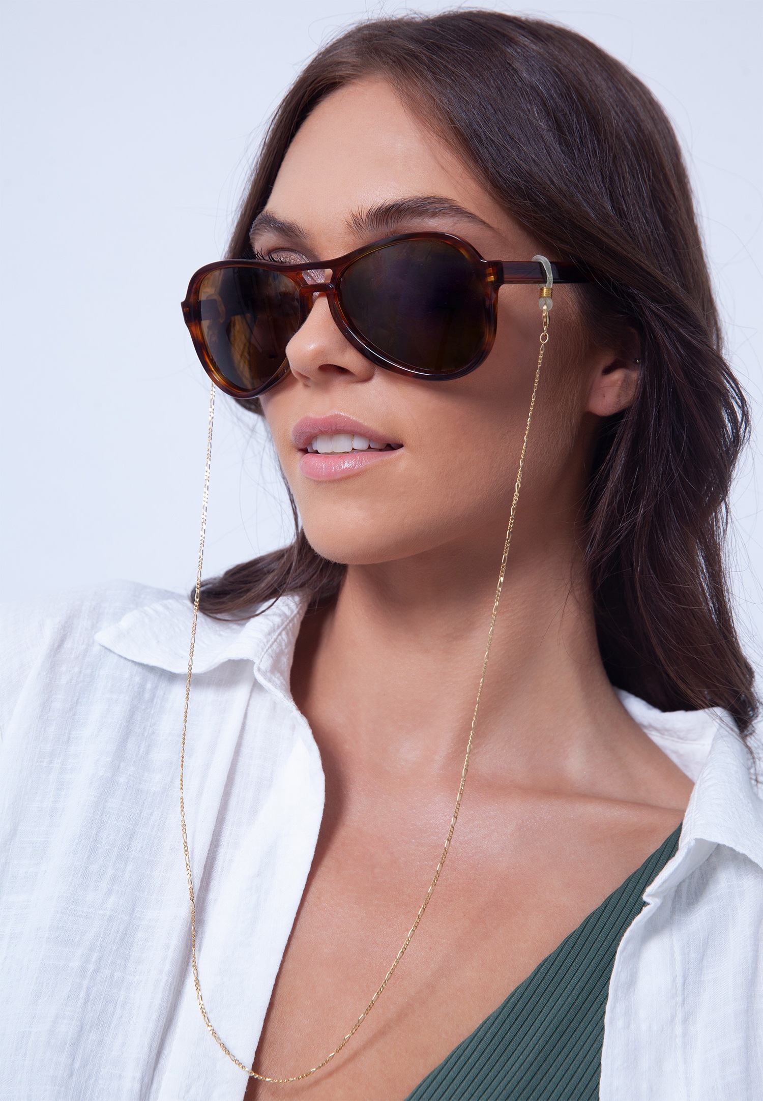 Elli Chaîne de lunettes pour dames Figaro Filigree Trend en argent 925 Sterling