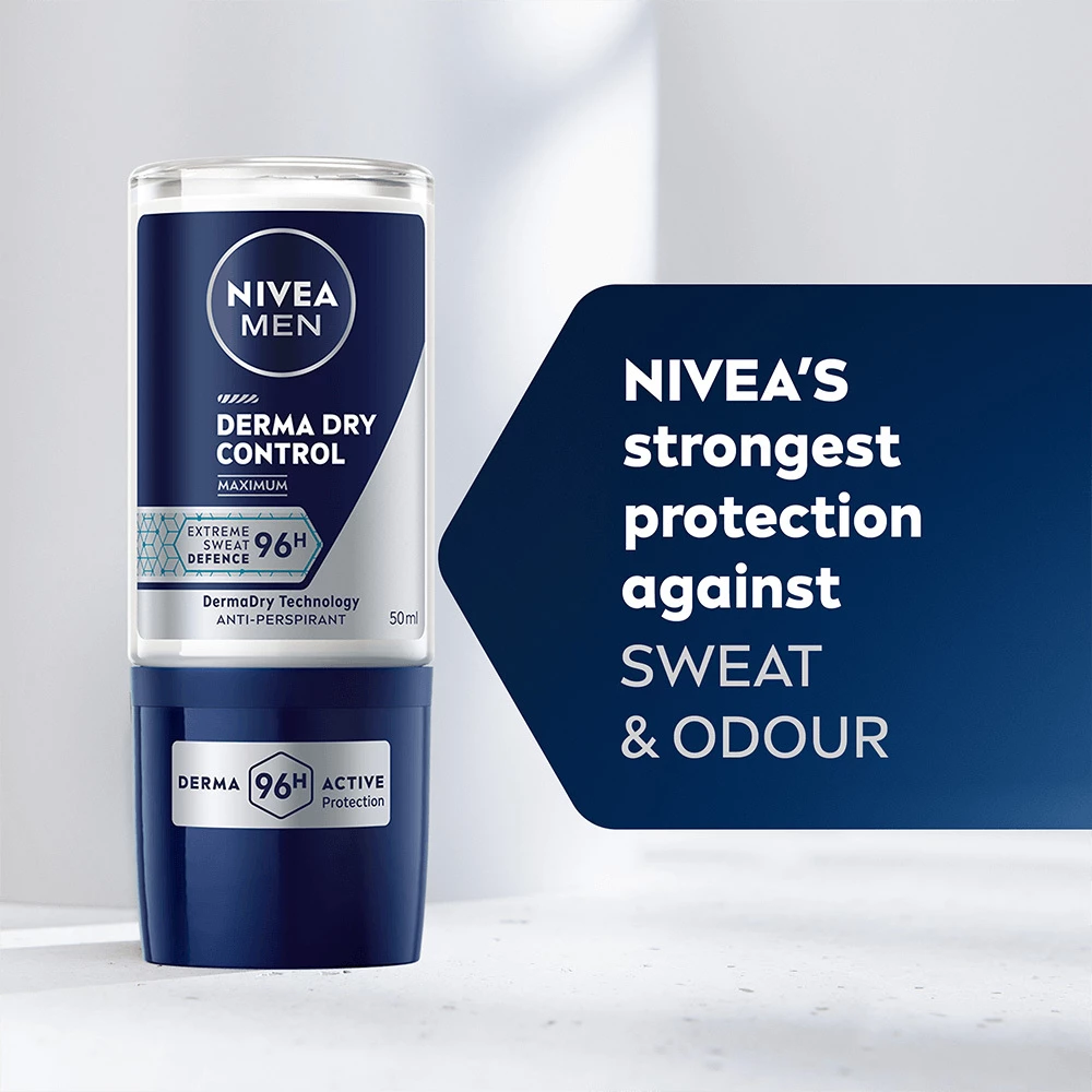 Roll-on Derma Dry Control pentru bărbați 50 ml - NIVEA