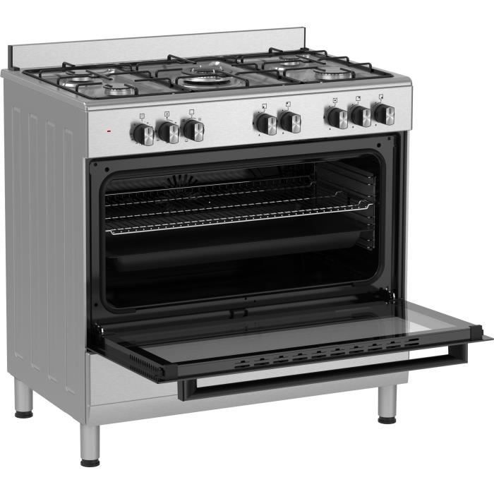 Cuisinière à gaz - BERTAZZONI - SEL925MX - 5 foyers - 3,6 Kwh - 90 cm - Inox