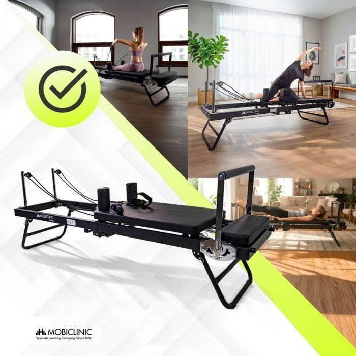 Máquina de Pilates Reformer Mobiclinic: Diseño plegable y compacto, estructura robusta y duradera. Pilatfit