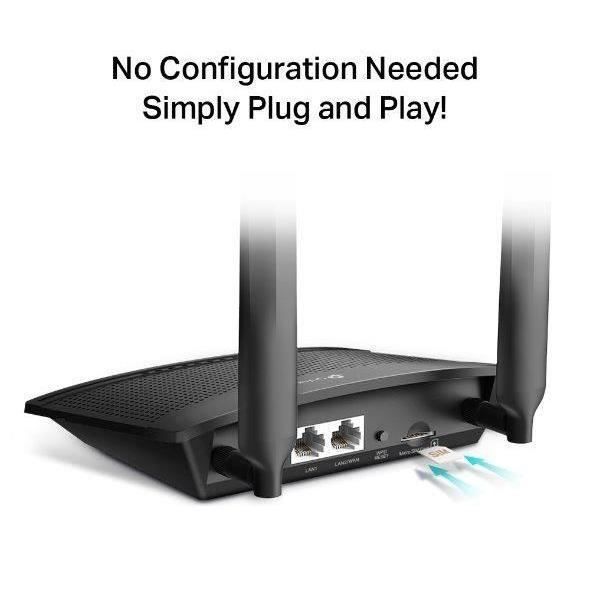 Router TP-Link TL-MR100 4G LTE 150 Mbps Wi-Fi N300 Mbps - 2 porte Ethernet - Antenne rimovibili