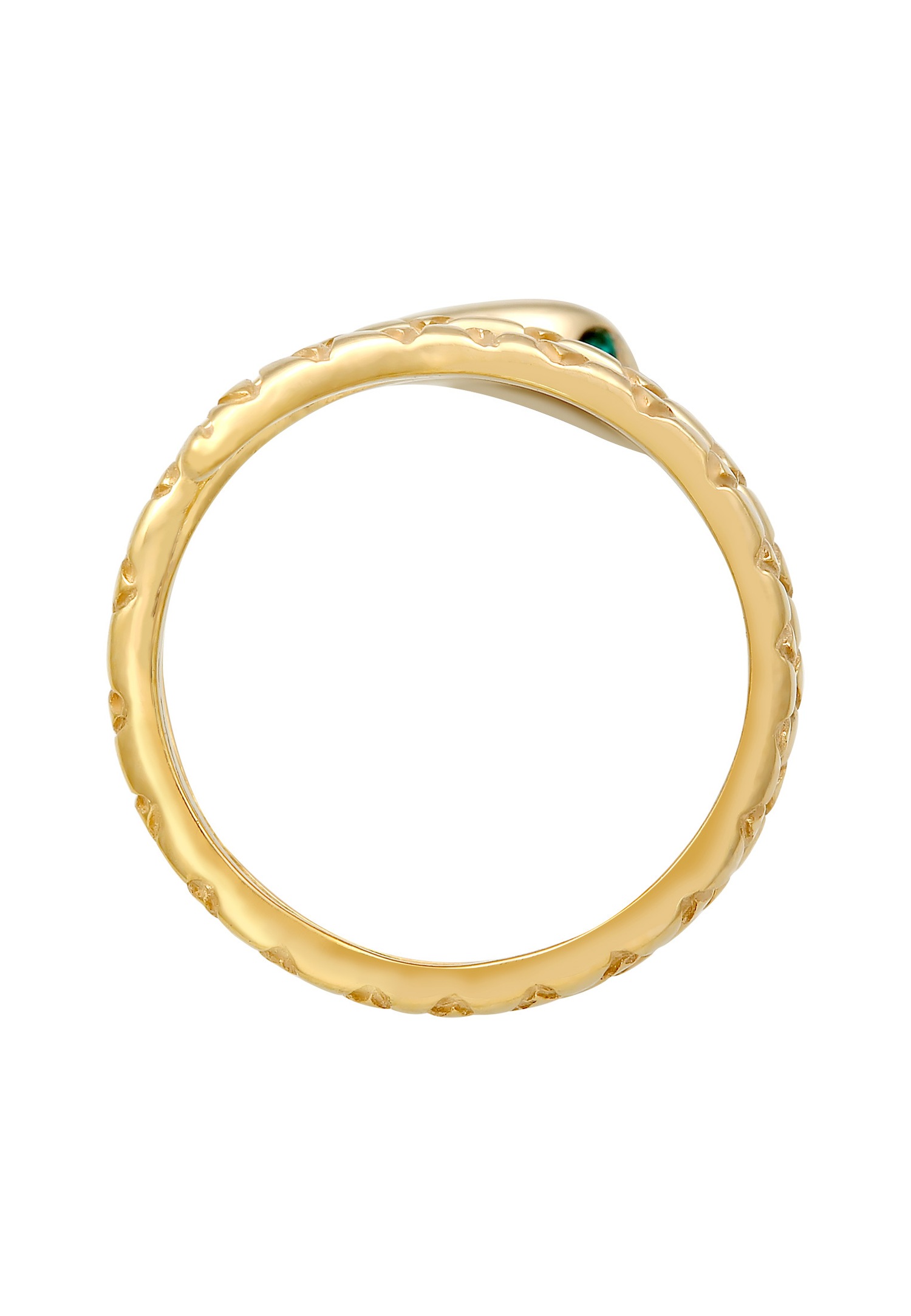Elli Femmes Serpent Pinky Moderne avec Cristaux en Argent Sterling 925 Plaqué Or