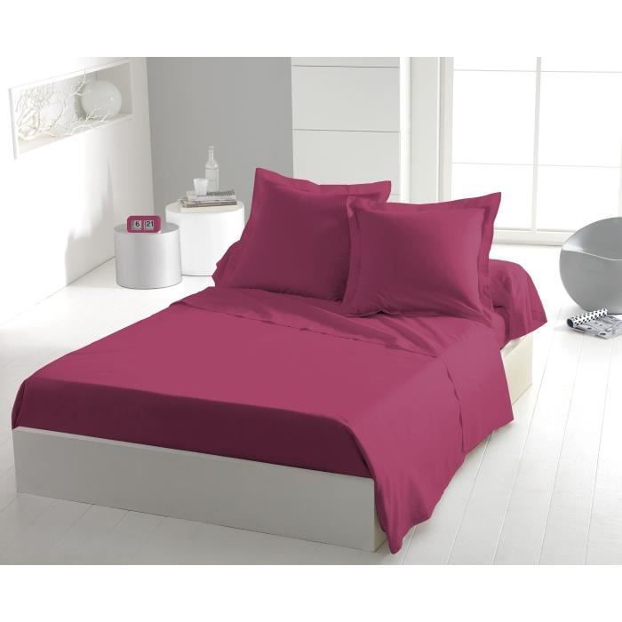 LOVELY HOME Lenzuolo Piano 100% Cotone 180x290 cm - Singolo - Fucsia