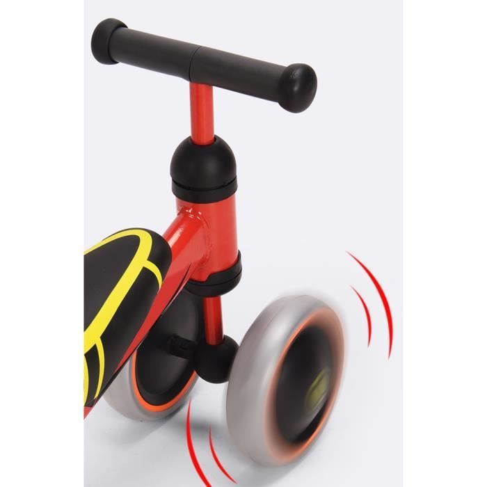 Yosicol loopfiets voor kinderen 50x18x38cm - 4 wielen - ergonomisch metalen PP-stuur - Rood