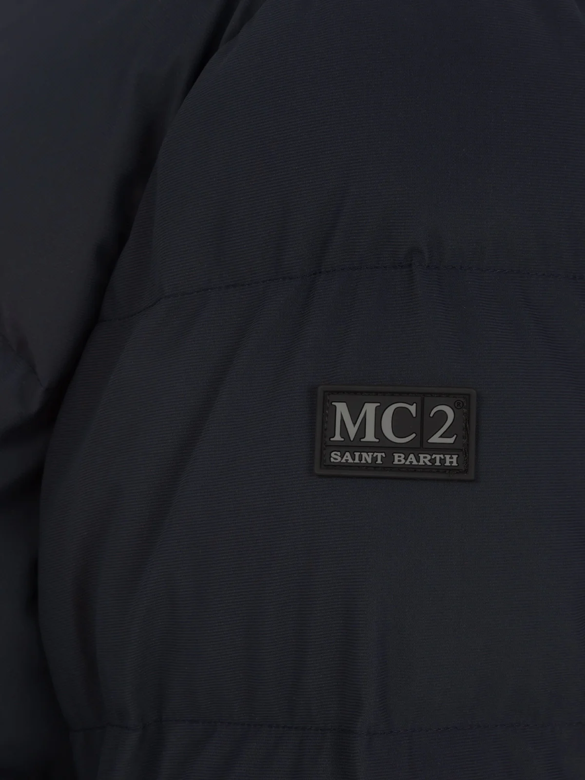 Chaqueta de plumas con capucha azul marino para hombre de Maier