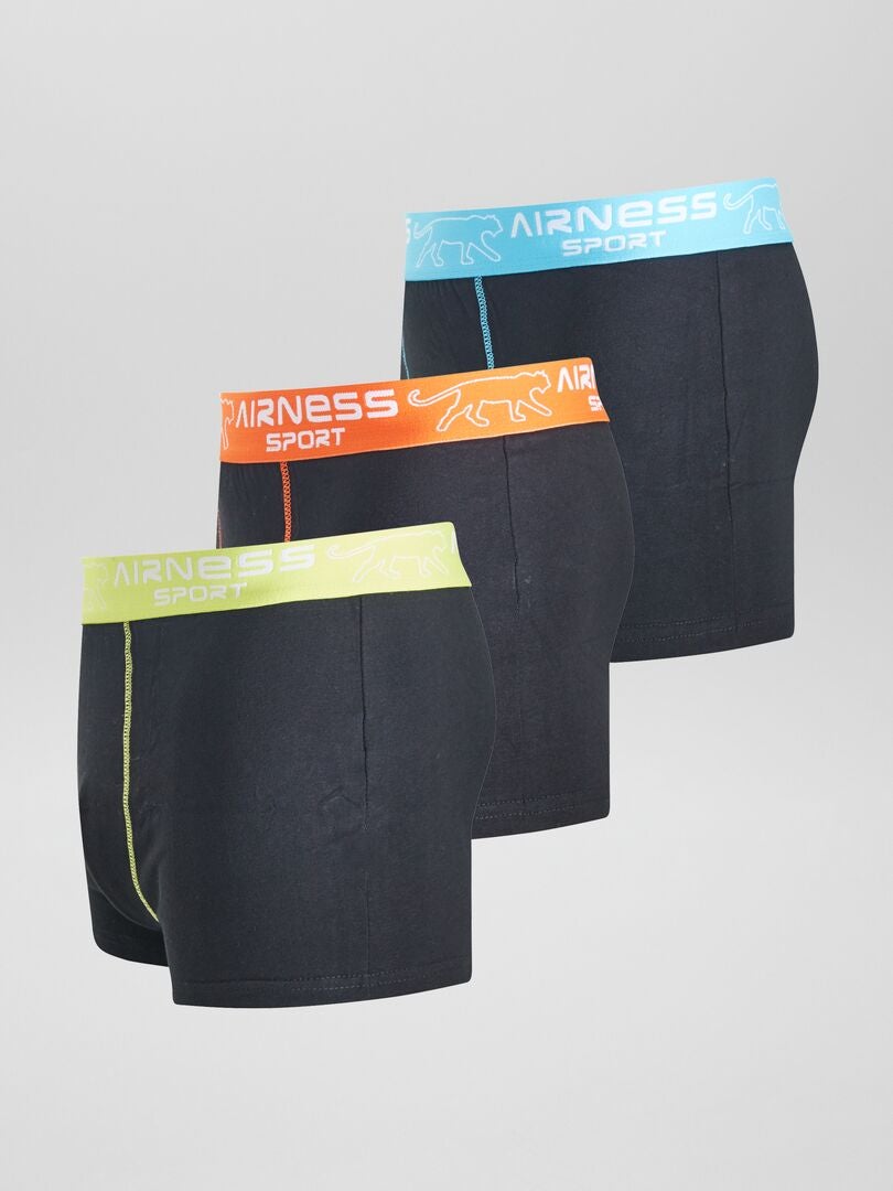 Set de 3 boxeri „Airness” cu curea - NEGRU