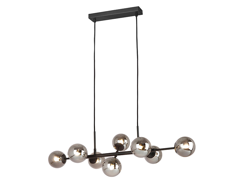 Lampa wisząca Erimida 8-punktowa szklana srebrna