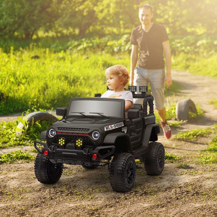 Children's Electric Buggy - AIYAPLAY - 2.4GHz Remote Control - 2 x 12V Motors - 3 Speeds - PP and Metal - 100x63x65cm - Black