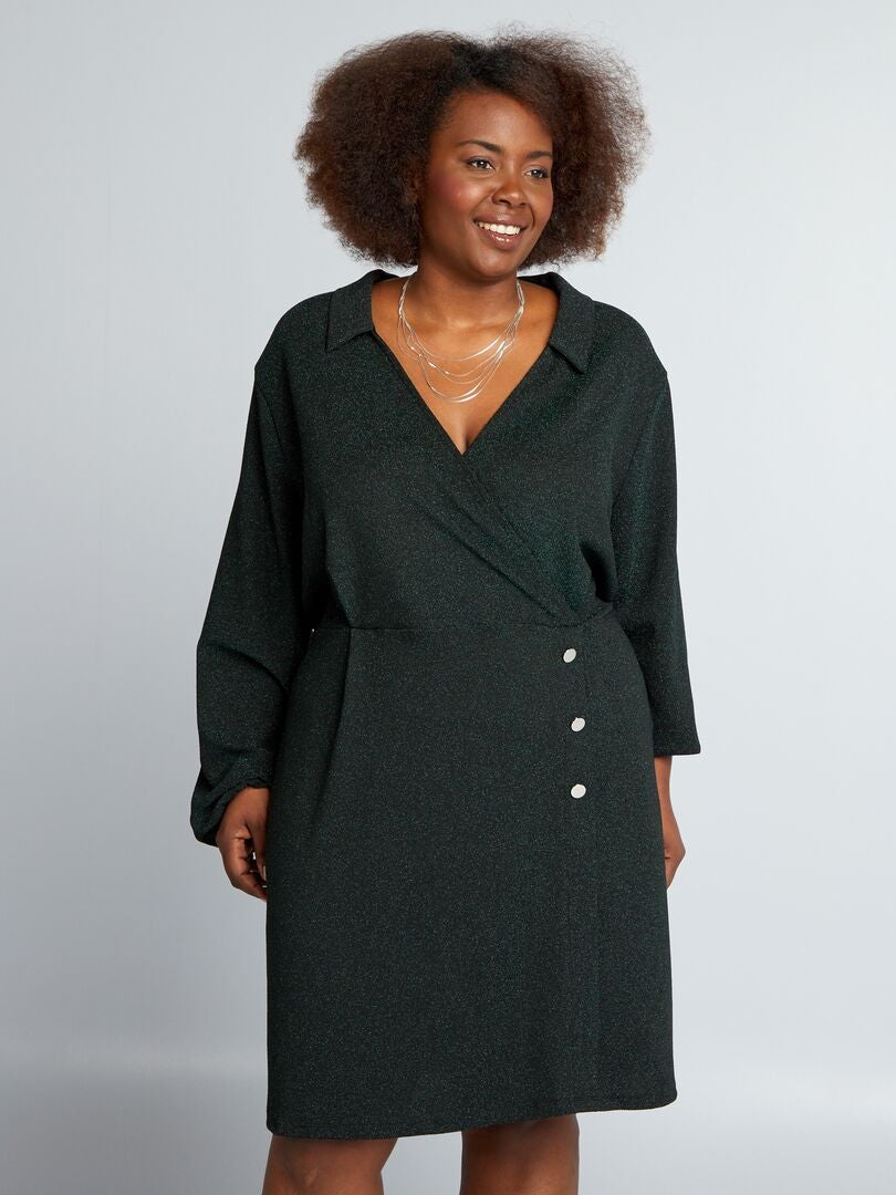 Vestido ajustado de punto elástico - VERDE