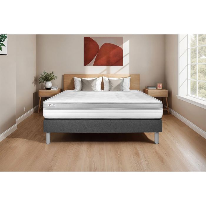 Matratze und Lattenrost-Set (90 x 200 cm) – Vital Relax Grau