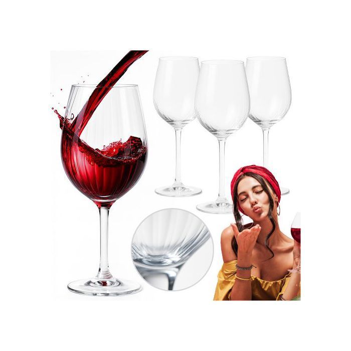 Copa de vino - EDANTI - EDANTI - Juego de 4 - 500 ml - Estría delicada