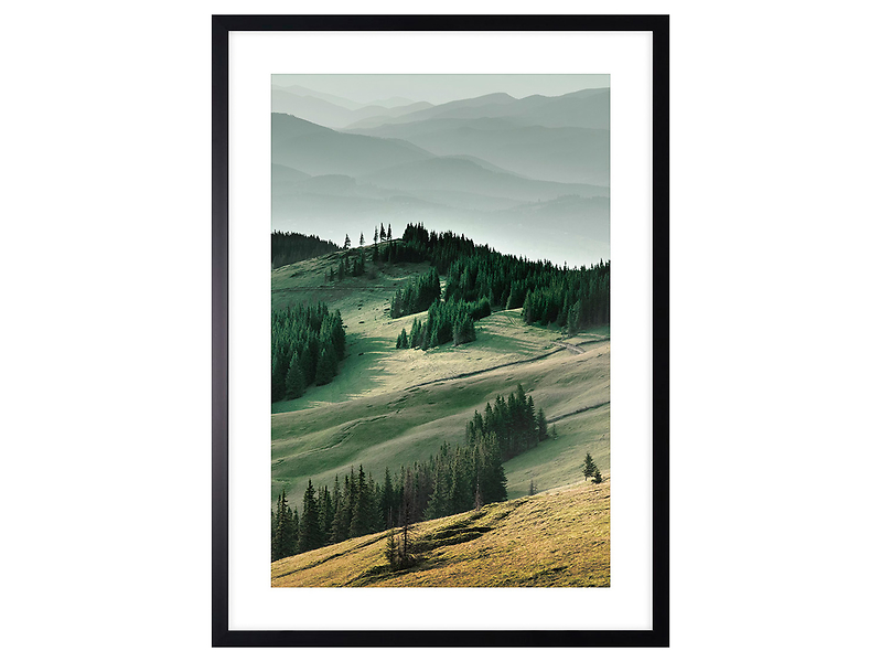 Obraz w ramie View Of The Green Hills 53x73 cm