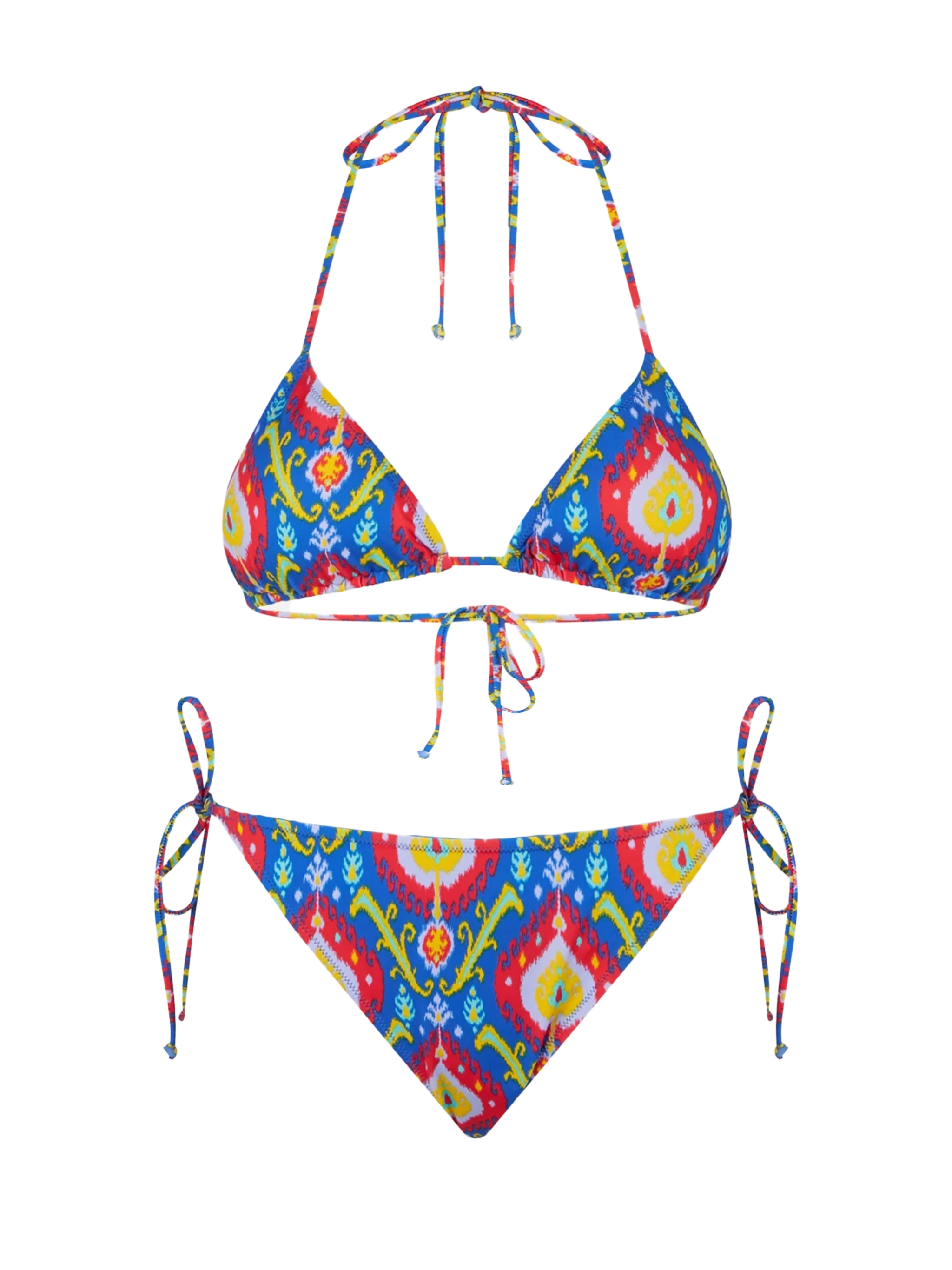 Dames driehoekbikini met ikatprint
