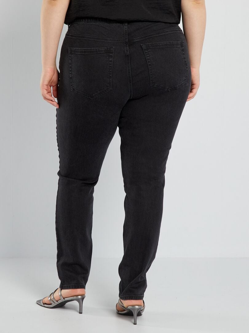 Calça jeans slim de cintura alta - L34 - PRETA
