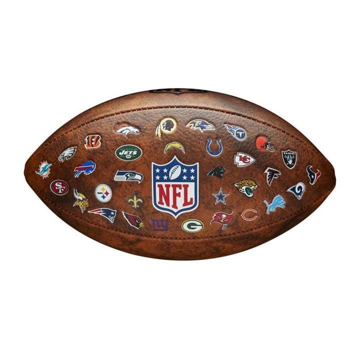 Bola - WILSON - wtf1534xbnfl - Marrom - Logotipo retrô da NFL 32 - Tamanho único