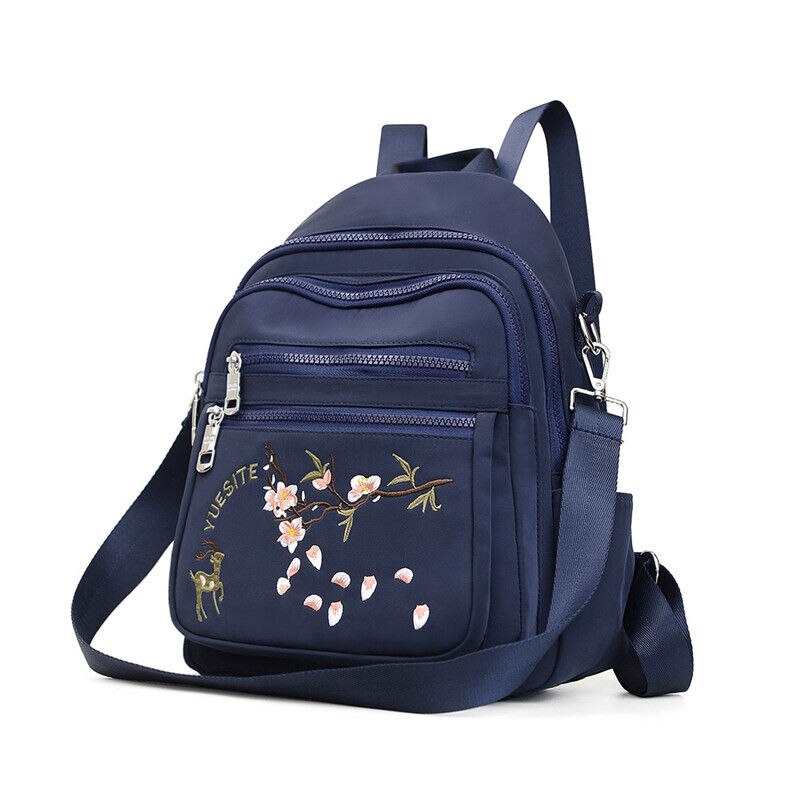 Zaini da donna in nylon, impermeabili, a tracolla, alla moda, ricamati, borse da lavoro da donna, borse retrò per ragazze adolescenti.