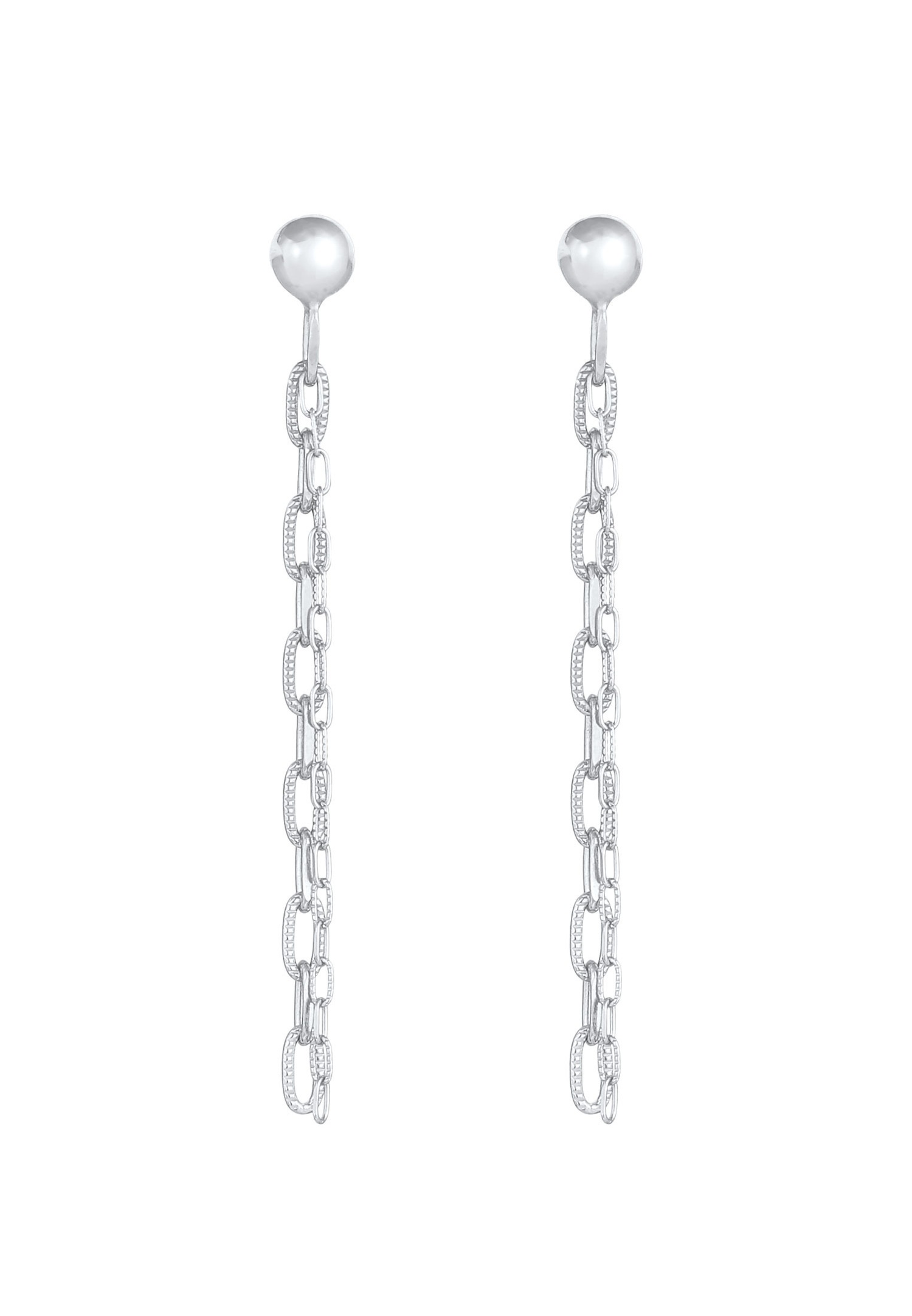 Elli Boucles d'oreilles pour femmes, chaîne à maillons avec pendentifs, blogueuse tendance en argent sterling 925 plaqué or.
