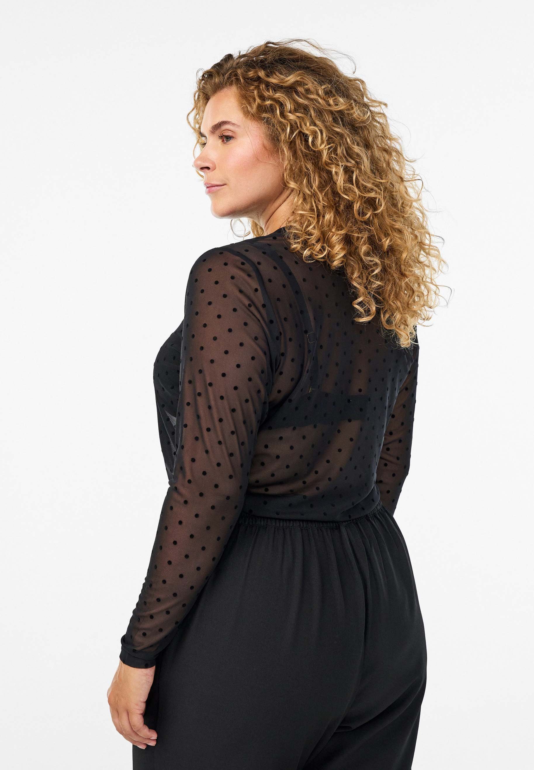 Blouse Zizzi - pois noirs floqués