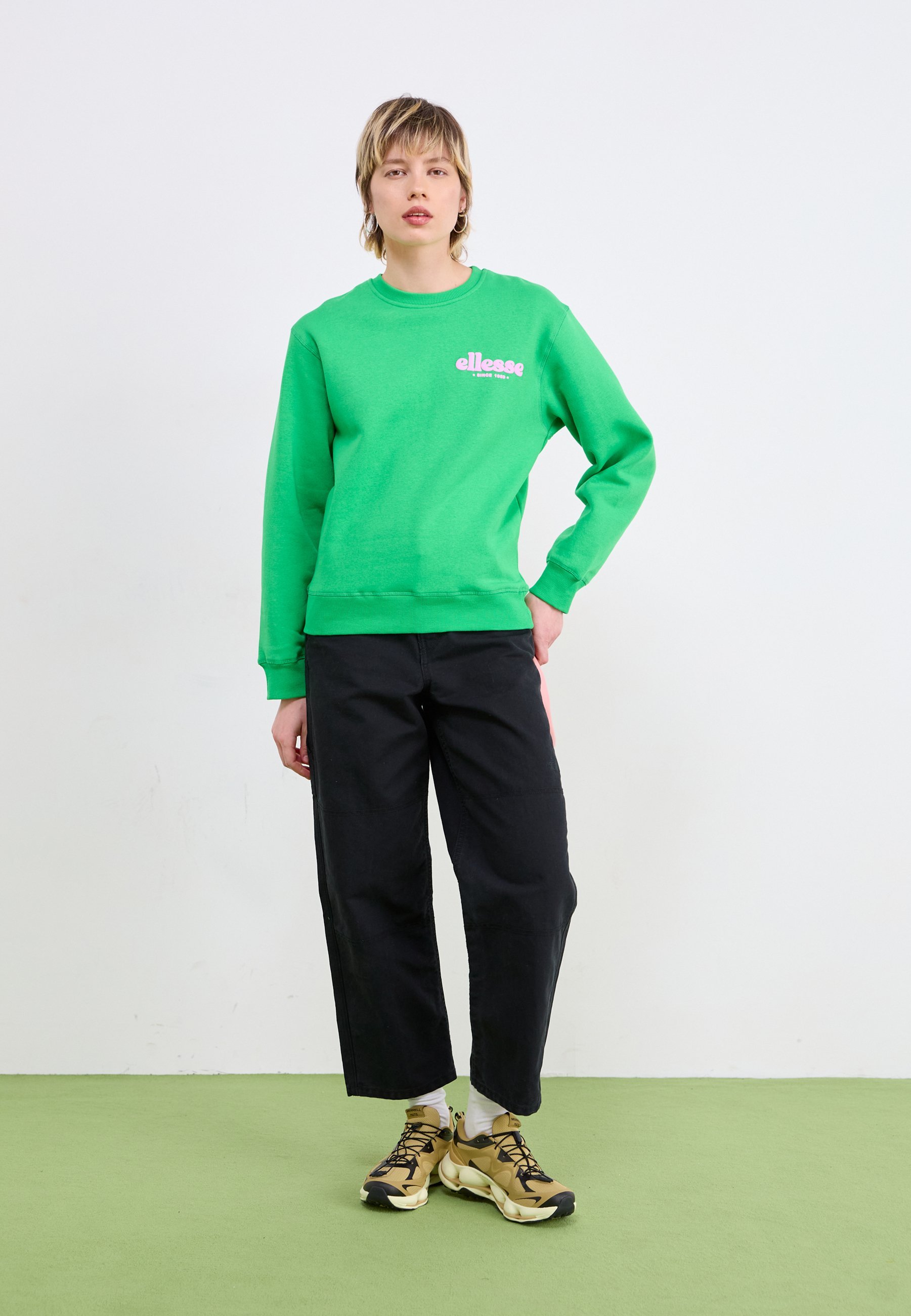 Ellesse HUTTENBERG - Sweatshirt - groen/roze
