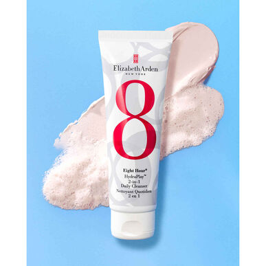 „Elizabeth Arden 8 Hour HydraPlay 2-in-1 Daily Cleanser Mousse“ valomoji puta ir valomoji kaukė, 125 ml