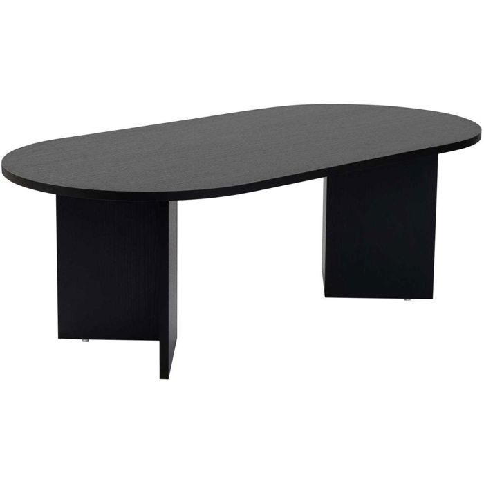 Table basse ovale en aggloméré coloris noir L119 cm - IRIS