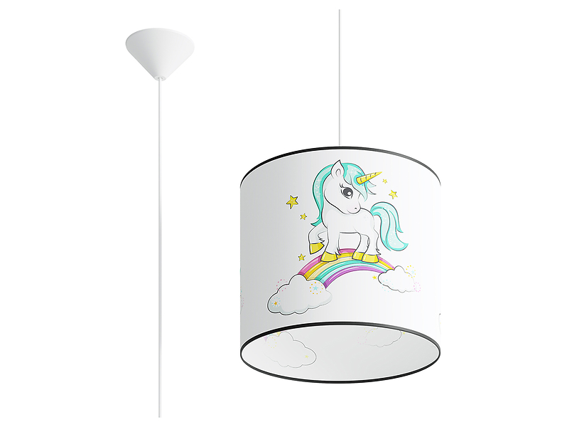 Lampa wisząca dziecięca Jednorożec 30 cm wielokolorowa