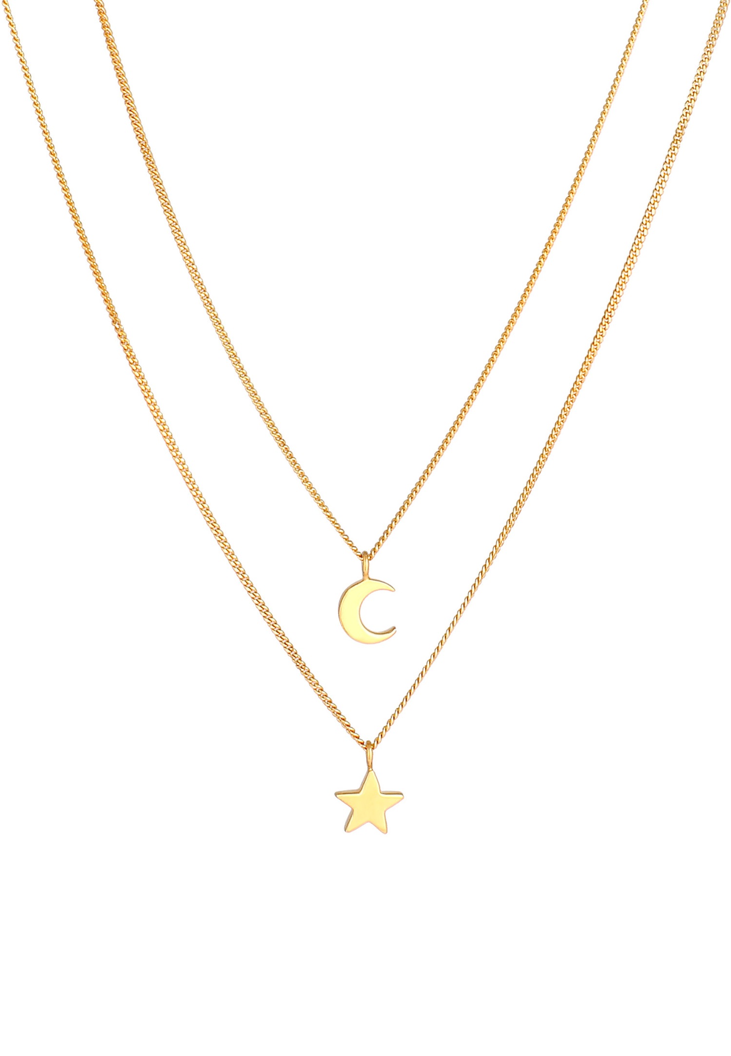 Elli Tendance de l'astro-lunaire à 2 couches pour dames en argent sterling 925