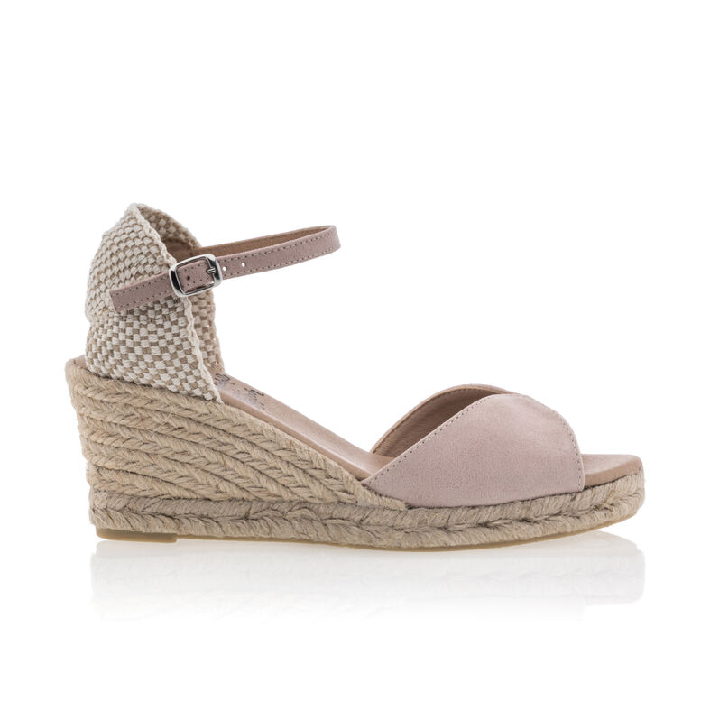 Dame lyserøde espadriller med rebsåler