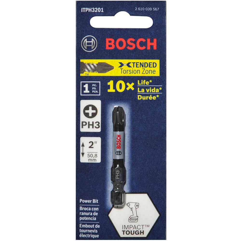 BOSCH PH3 x 50 mm Phillips-Schlagschrauberbits – IMPACT TOUGH