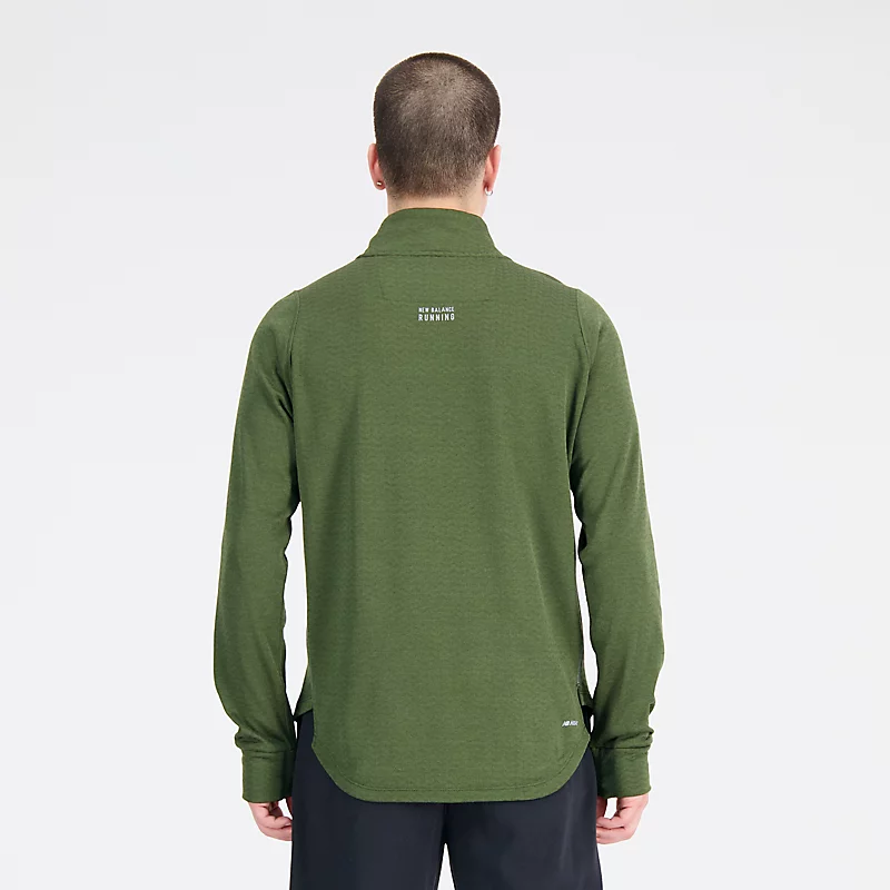 NB Heat Grid Herren-Sweatshirt mit halbem Reißverschluss – KOMBU-HEATHER