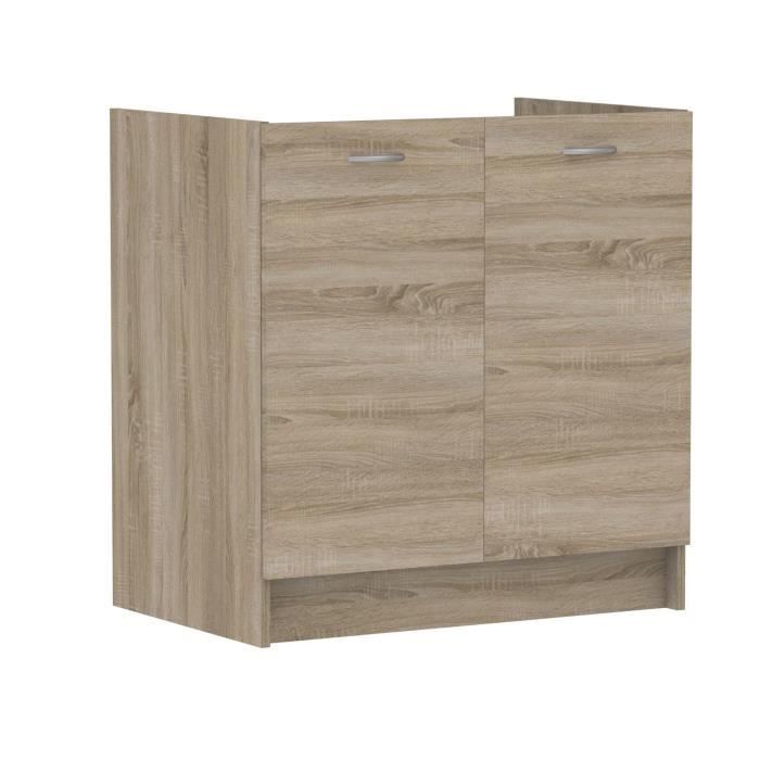 Cuisine complète Mila 7 éléments couleur chêne sonoma avec plan de travail inclus - Longueur 180-240 cm