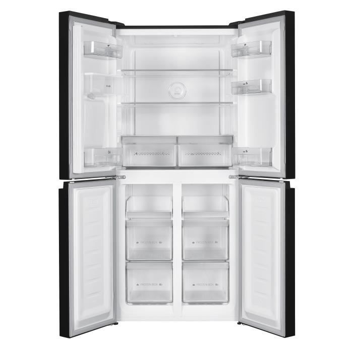 4-türiger Kühlschrank mit Wasserspender – 464 l – NoFrost – B 79 cm x H 180 cm – Schwarz – Energieeffizienzklasse D