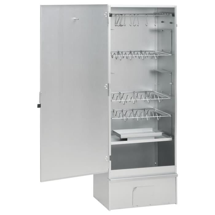 Fumoir - AKOZON - 44,5x29x110 cm - Acier galvanisé - Usage extérieur - Thermomètre inclus
