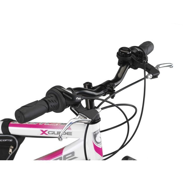 Full Suspension Mountain Bike - UNICORN - 21 Speeds - Hydraulic - 20 inches - White/Pink