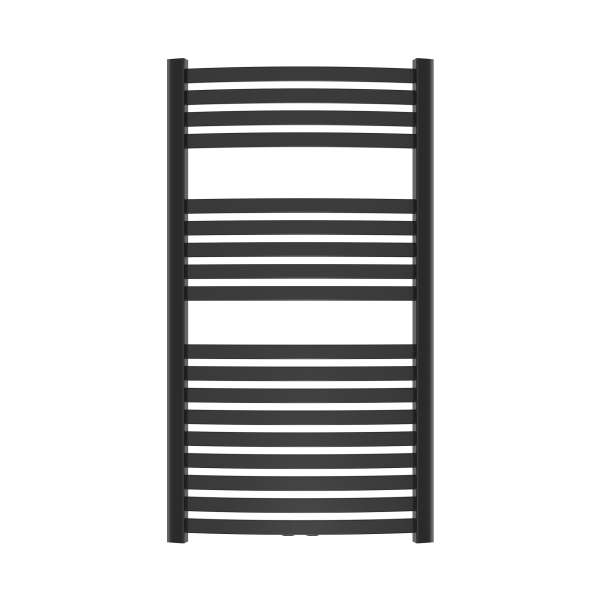 Grzejnik łazienkowy czarny 446 W 540 x 1000 mm ZESTAW osiowe
